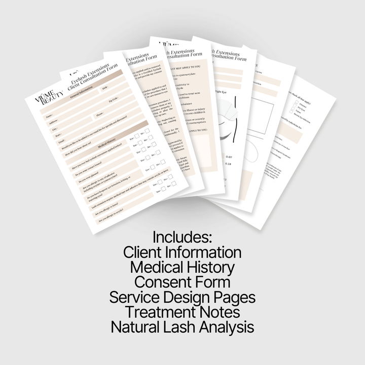 6-Page Consultation Form for Lash Artists